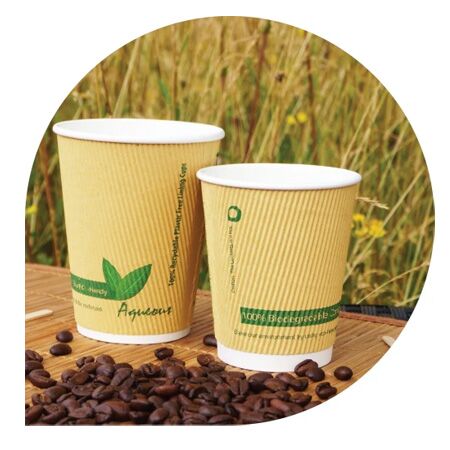 8/12oz Biodegradable Kraft Ripple Cup